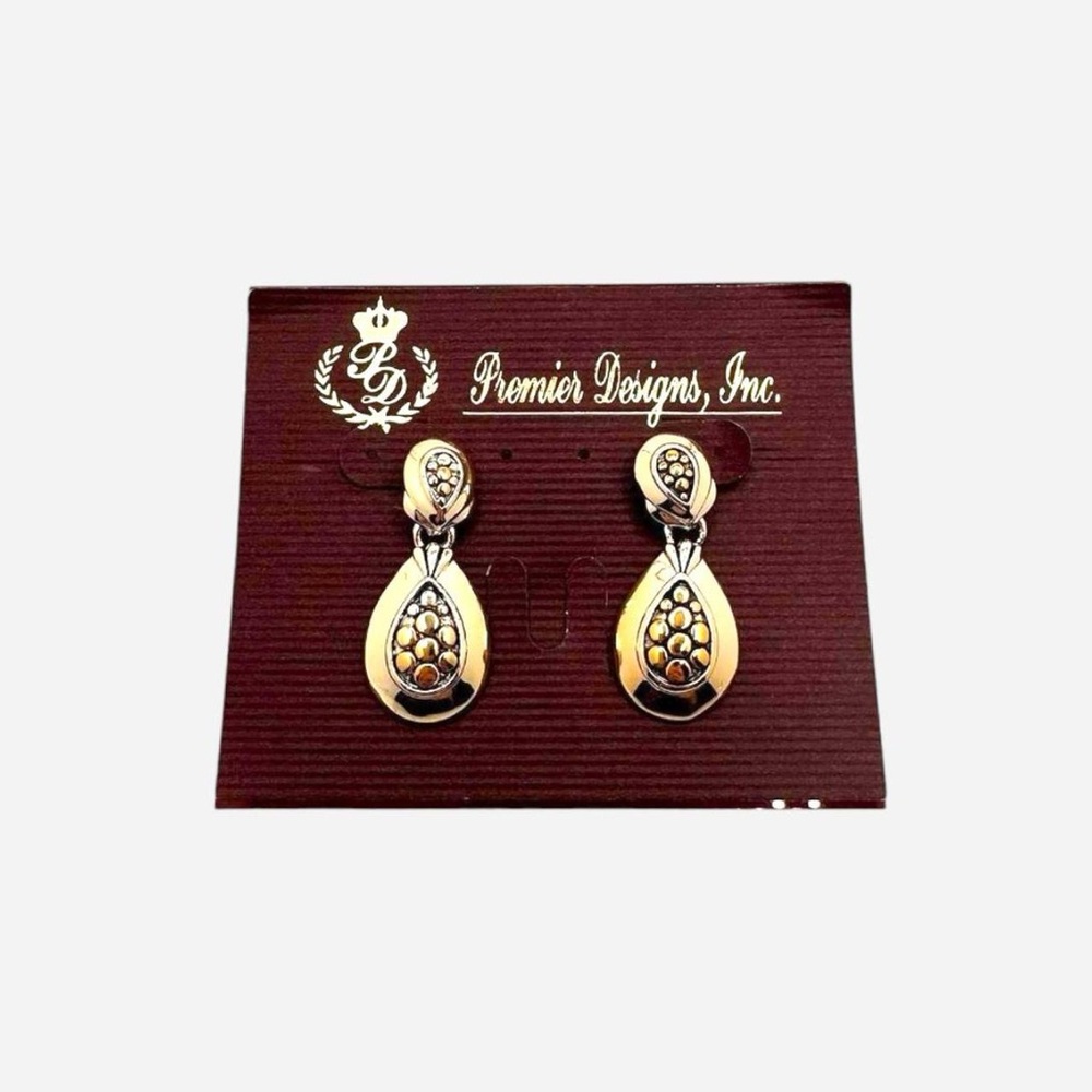 NWT Premier Teardrop Gold Silver earrings